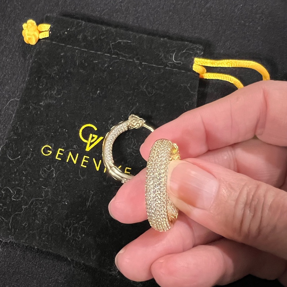 Genevive 14k over silver CZ earrings